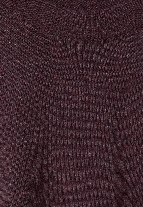 Basic Strickpullover - burgundy red melange