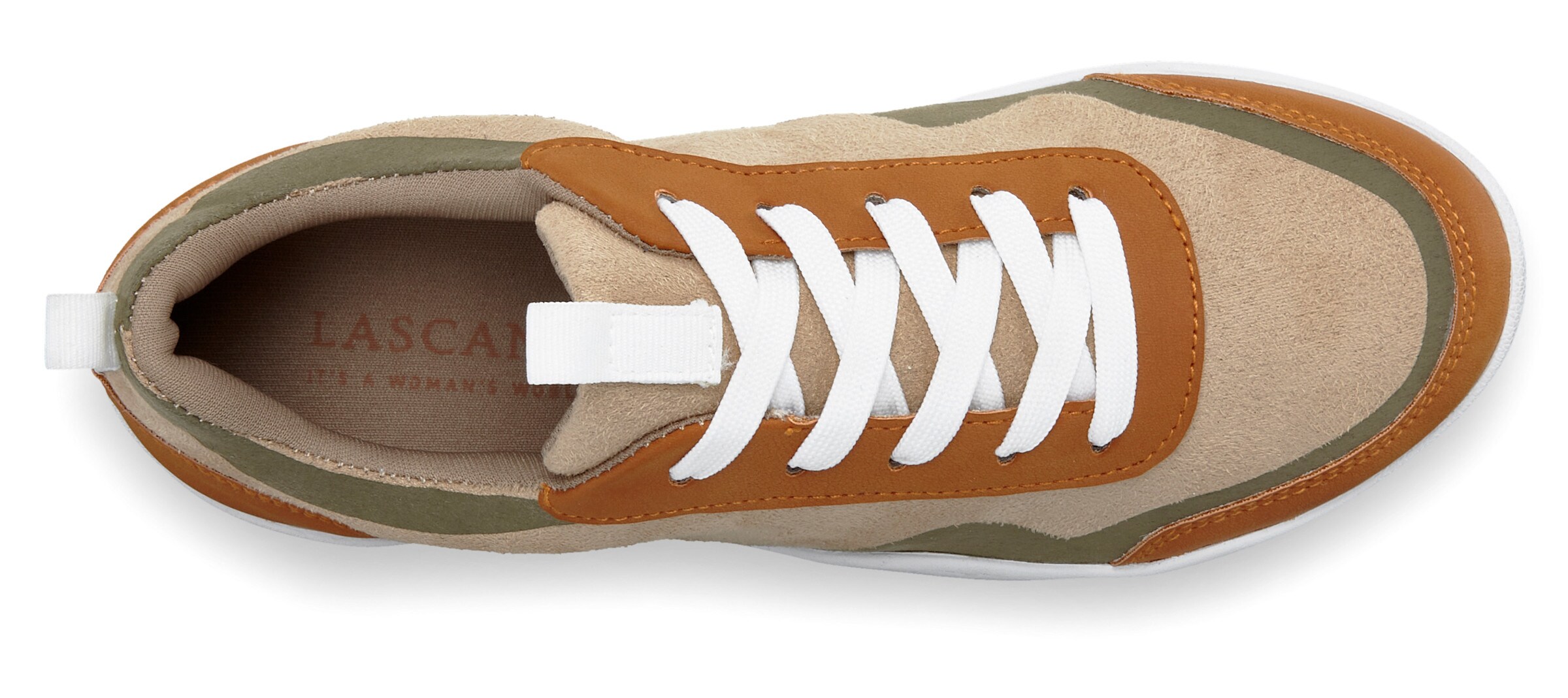 LASCANA Sneaker in beige/grün