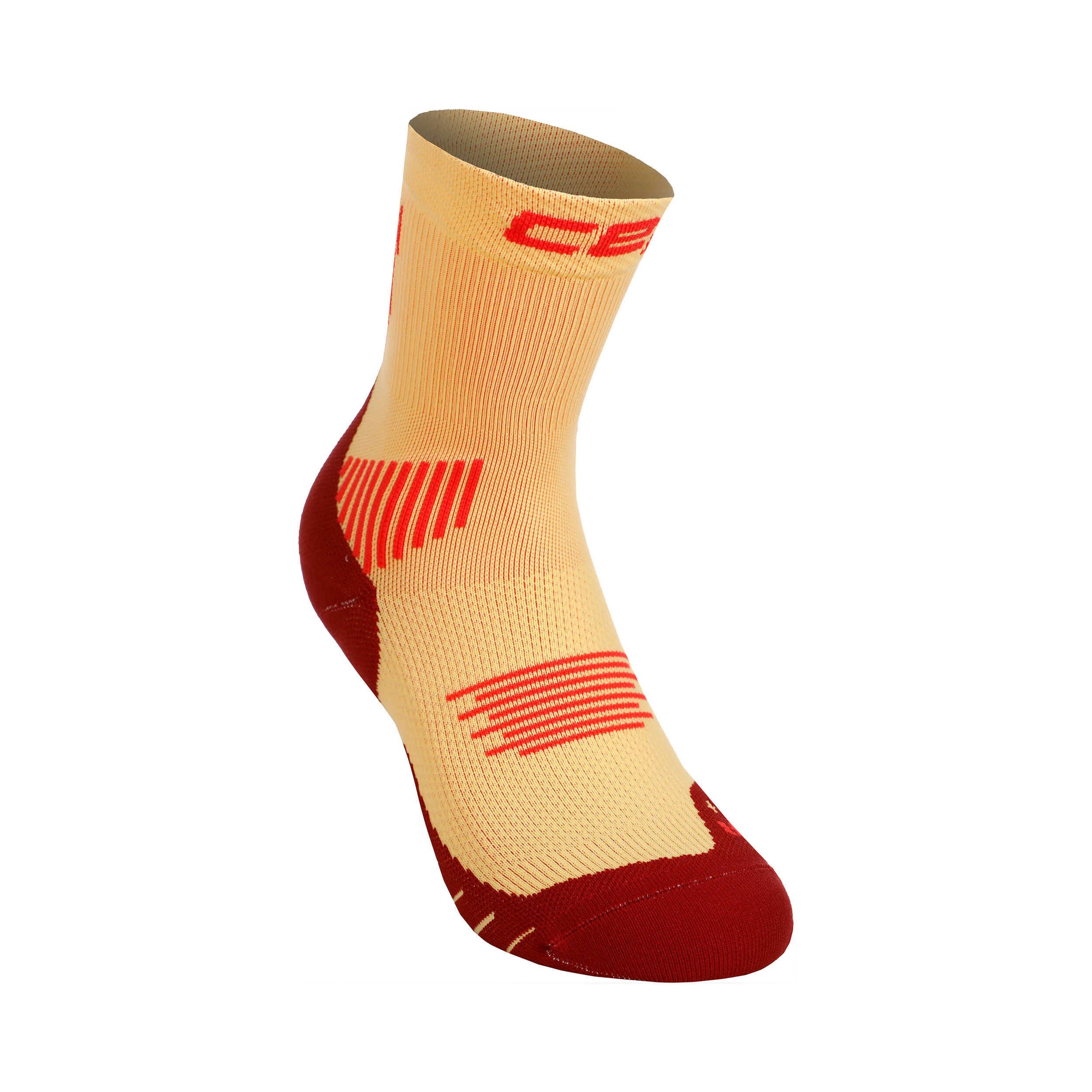 CEP Core Mid Cut 5.0 Chaussettes De Compression Hommes - Jaune , Rouge Foncé