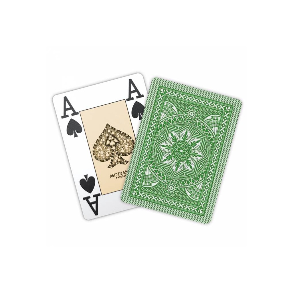 Jeu de 54 cartes Modiano format poker - Vert clair
