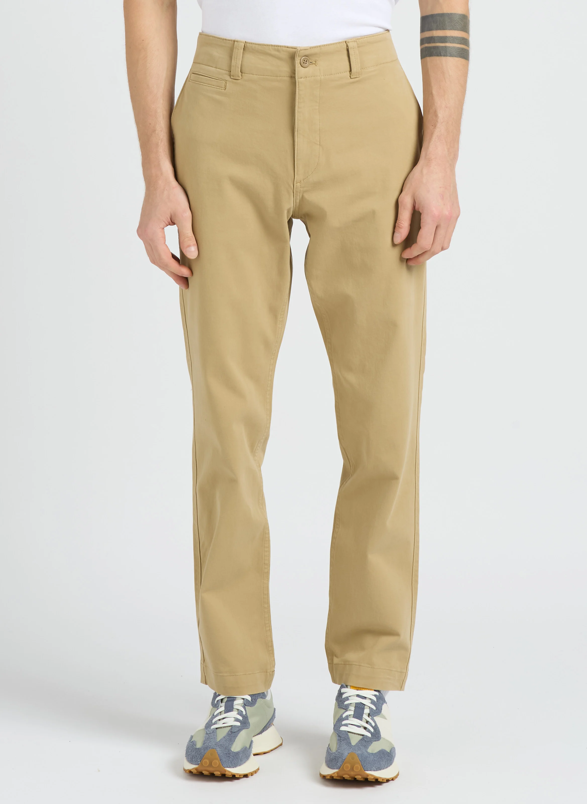 Pantalon slim en coton mélangé | Doré