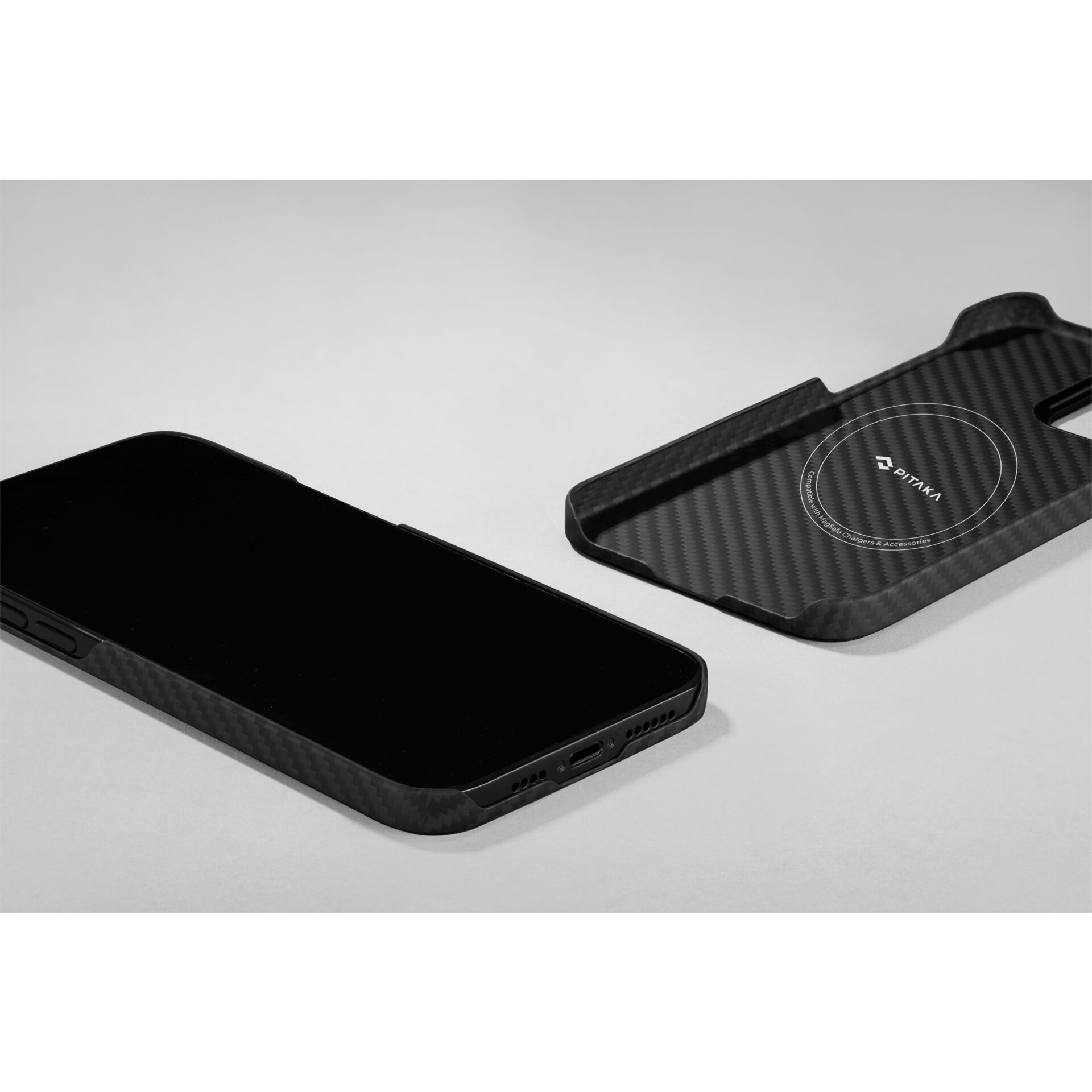 iPhone 14 Pro MagEZ MagSafe Case 3 Aramid Schutzhülle (KI1401P) - Schwarz / Grau (Carbon)