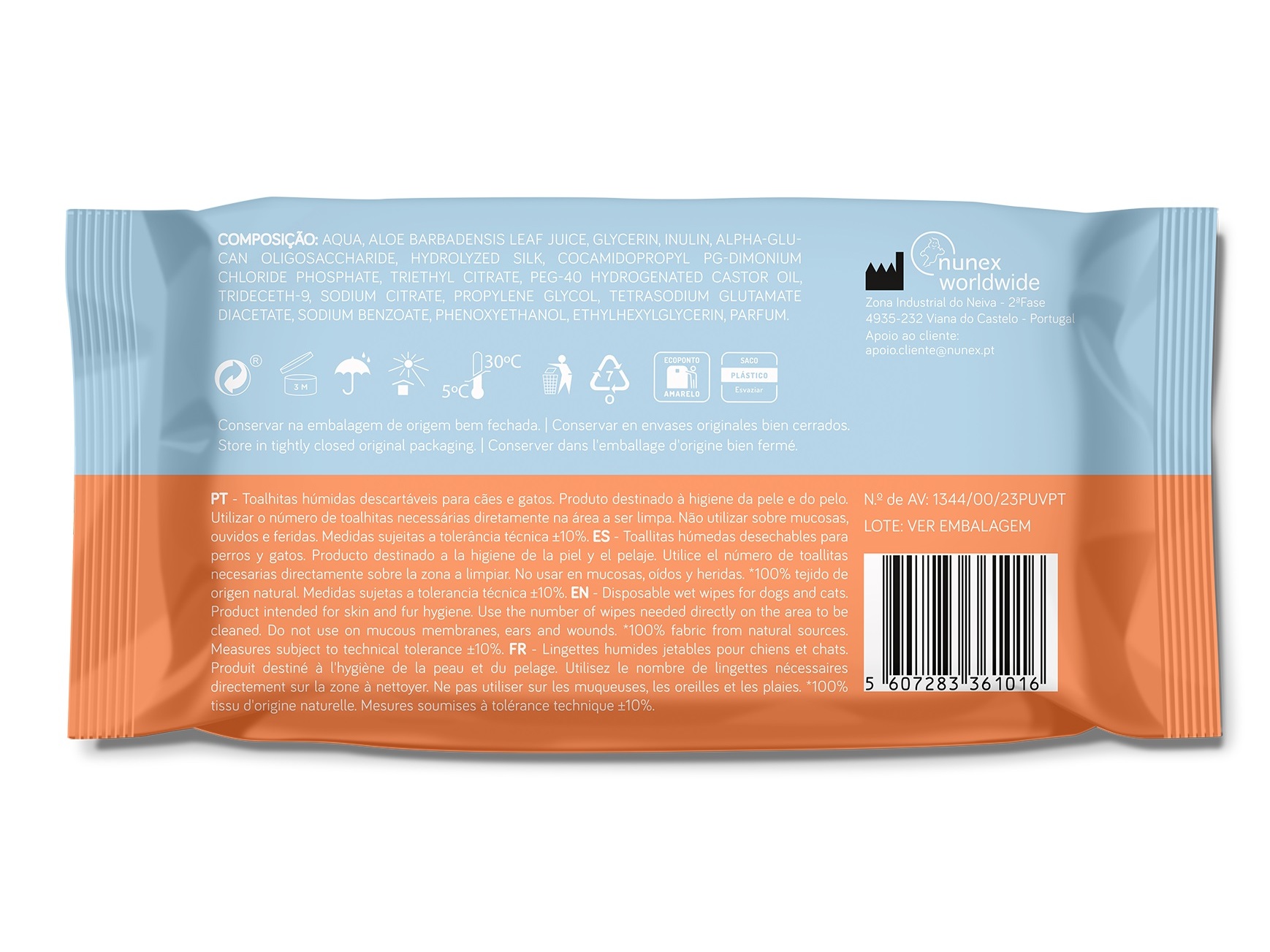 TOALHITAS PET FLUFF TALCO 40 UNIDADES