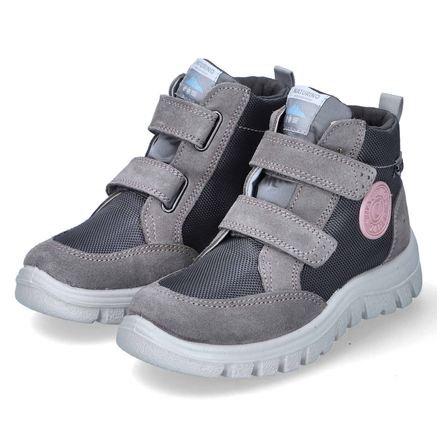Naturino Klettstiefeletten - dark grey-rose