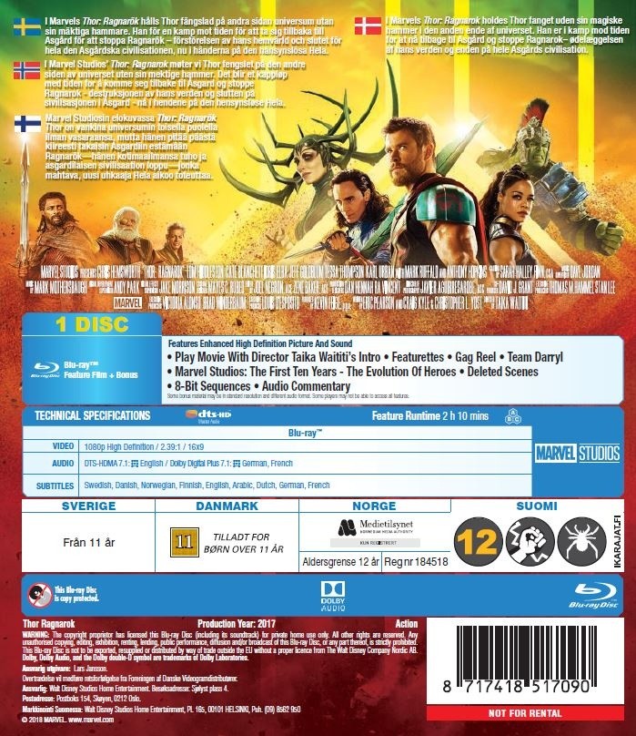 Thor 3: Ragnarok (Blu-Ray)
