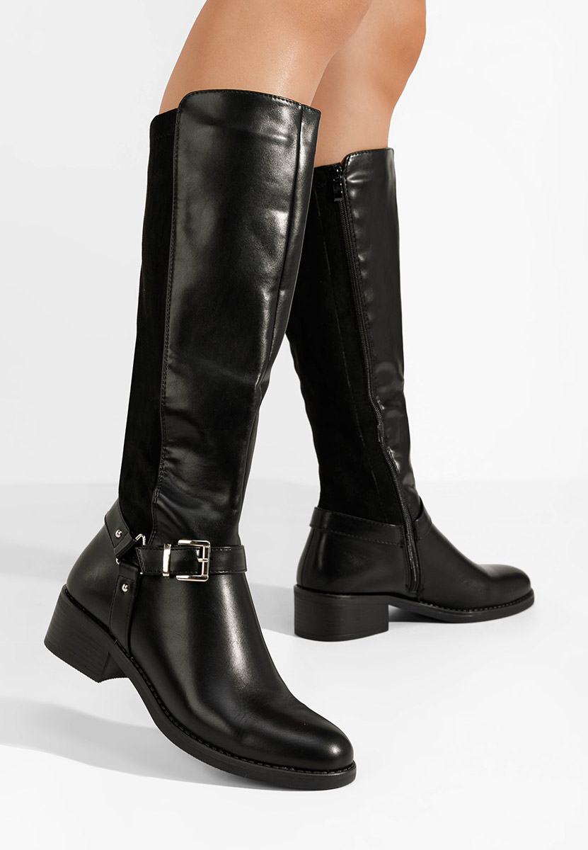 Bottes à petit talon noires Pedra V2