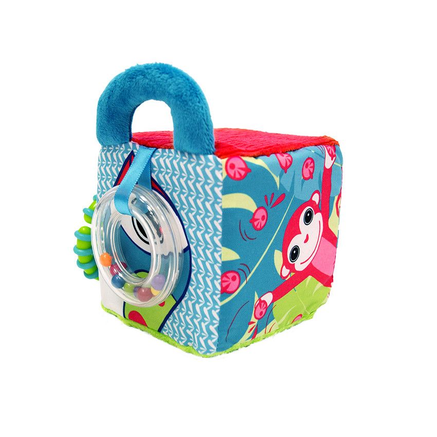 Cube d'éveil en tissu - Jungle - Ecru