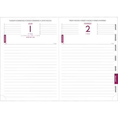 Agenda Barbara Journal 17 - 1 jour par page - 12 x 17 cm - disponible dans différentes couleurs - Exacompta