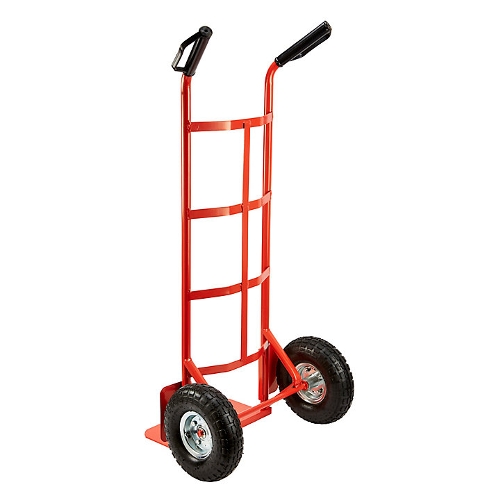 Diable capacité maxi 150 kg en acier roues pneumatiques l.21 x P.54,4 x H. 112 cm