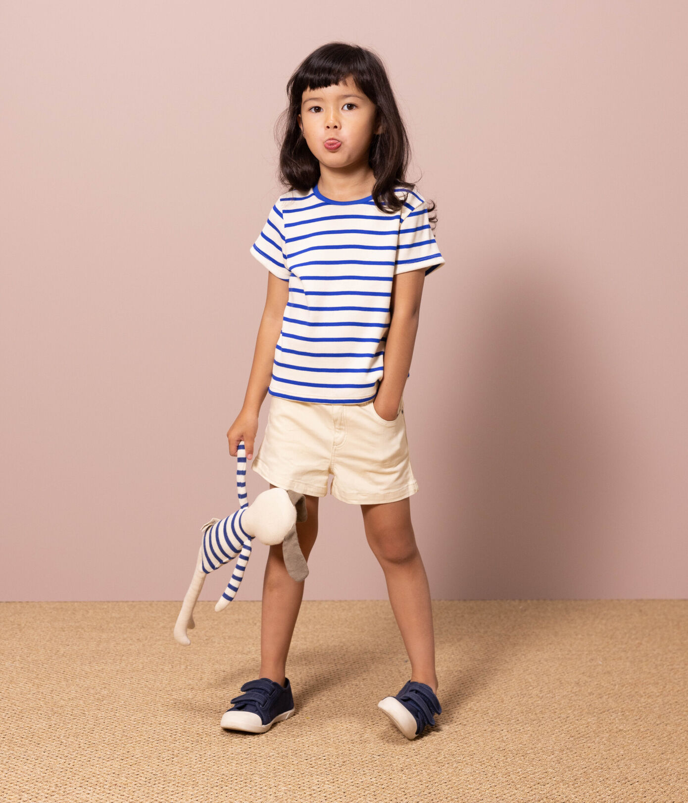 Tee-shirt rayé en coton enfant fille