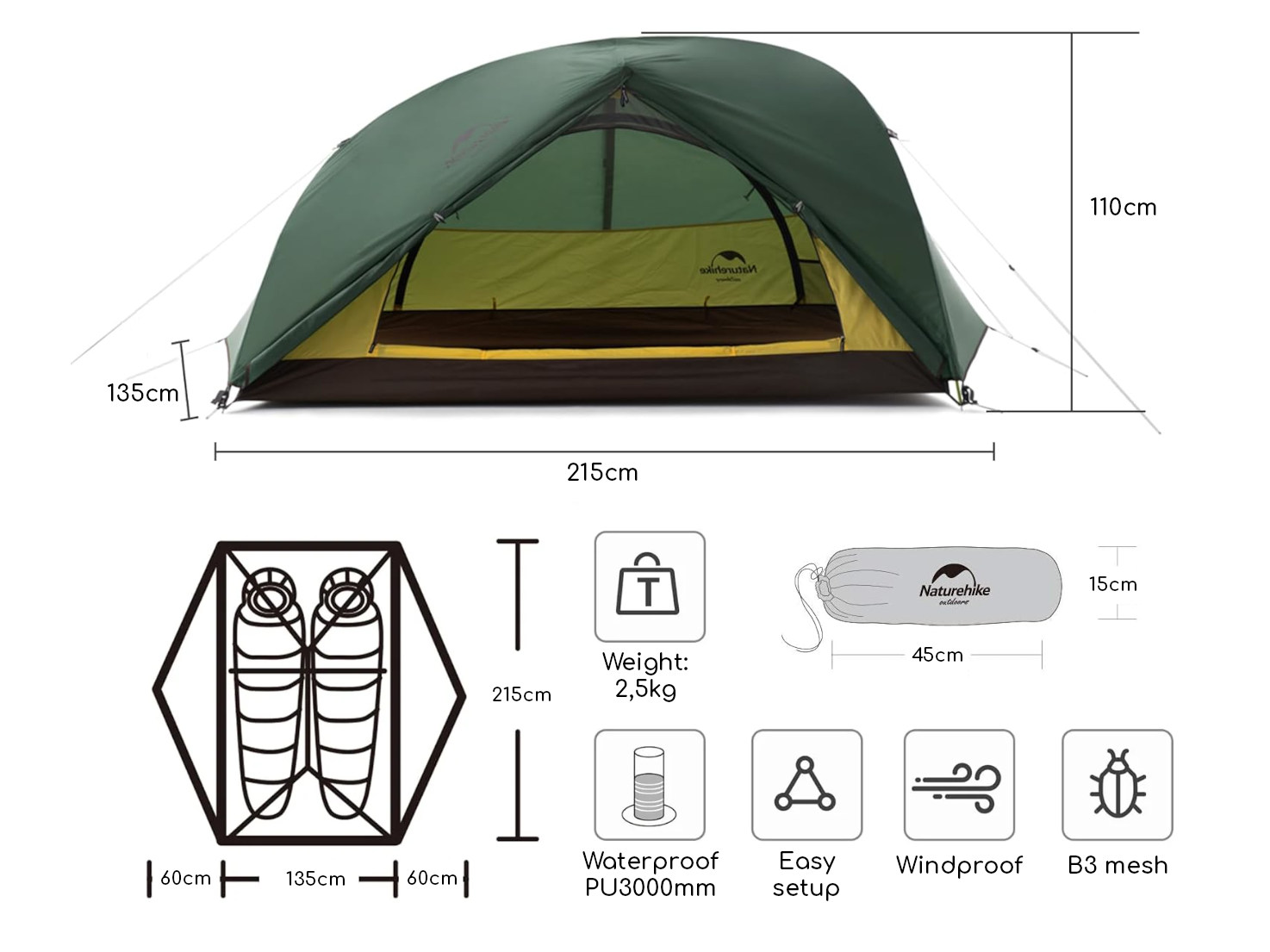 Naturehike Star River 2 tent - Green