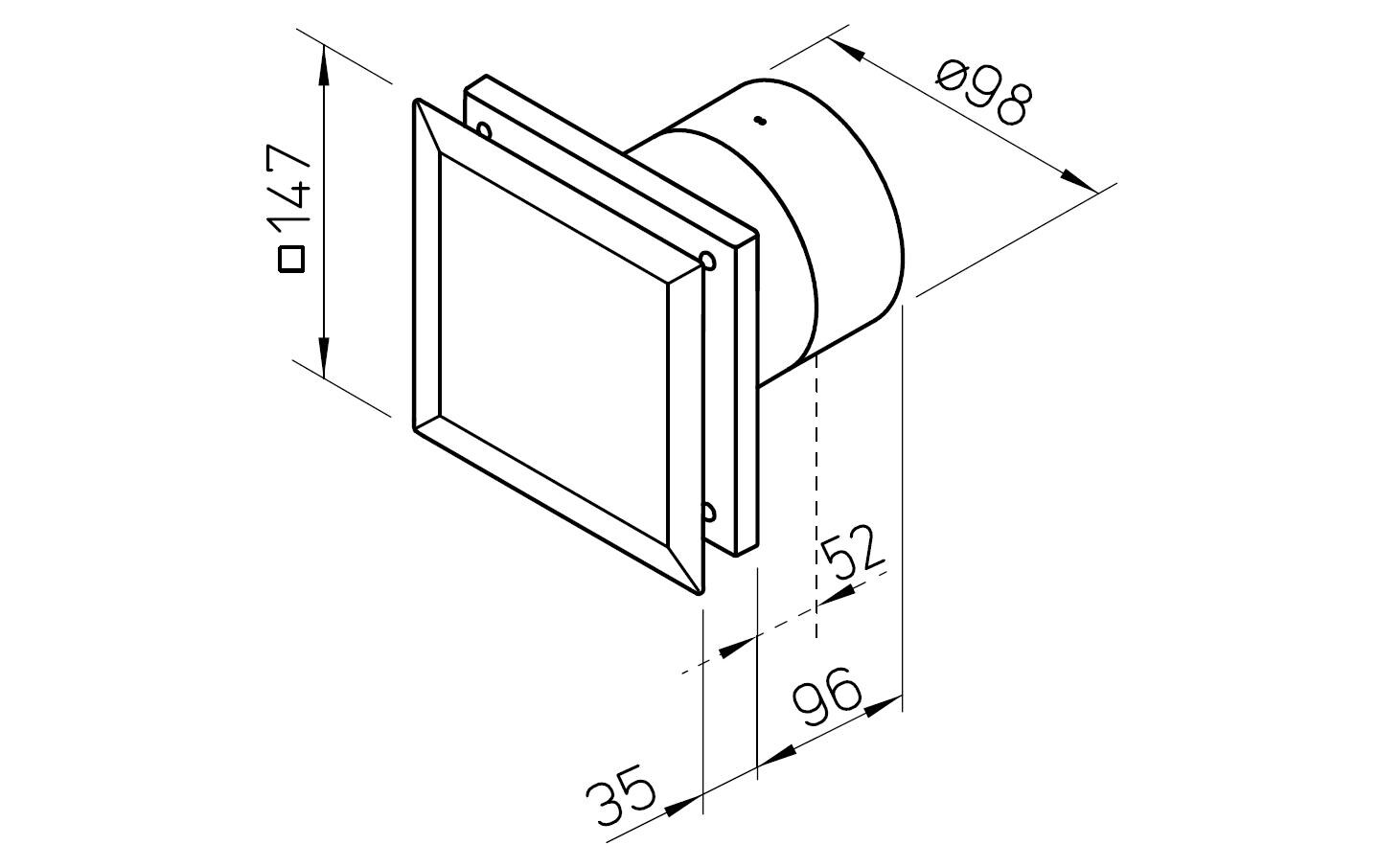 Toilettenventilator Minivent M1 mit Nachlauf M1/100 N / C<br>Weisser Toilettenventilator