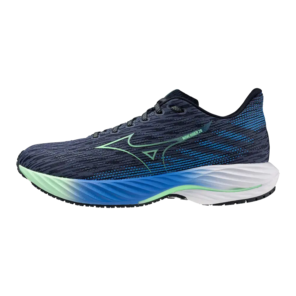 Mizuno Wave Rider Hardloopschoenen Donkerblauw/Groen Heren