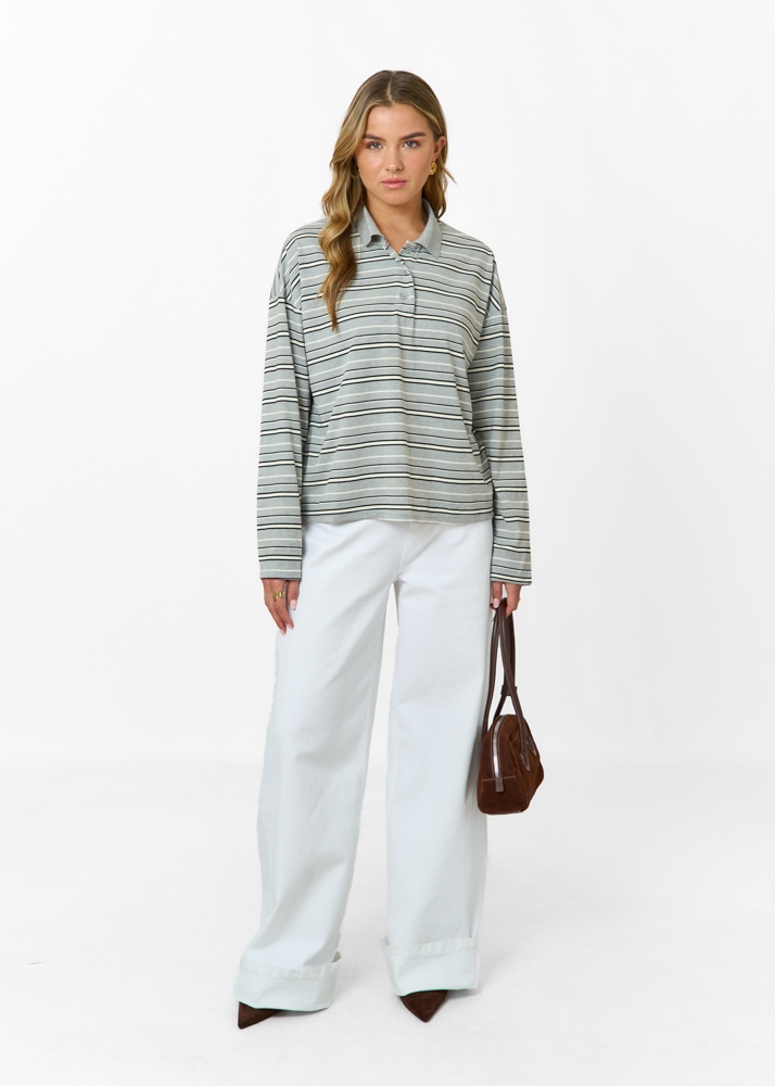 Dorien polo t-shirt lichtgrijs