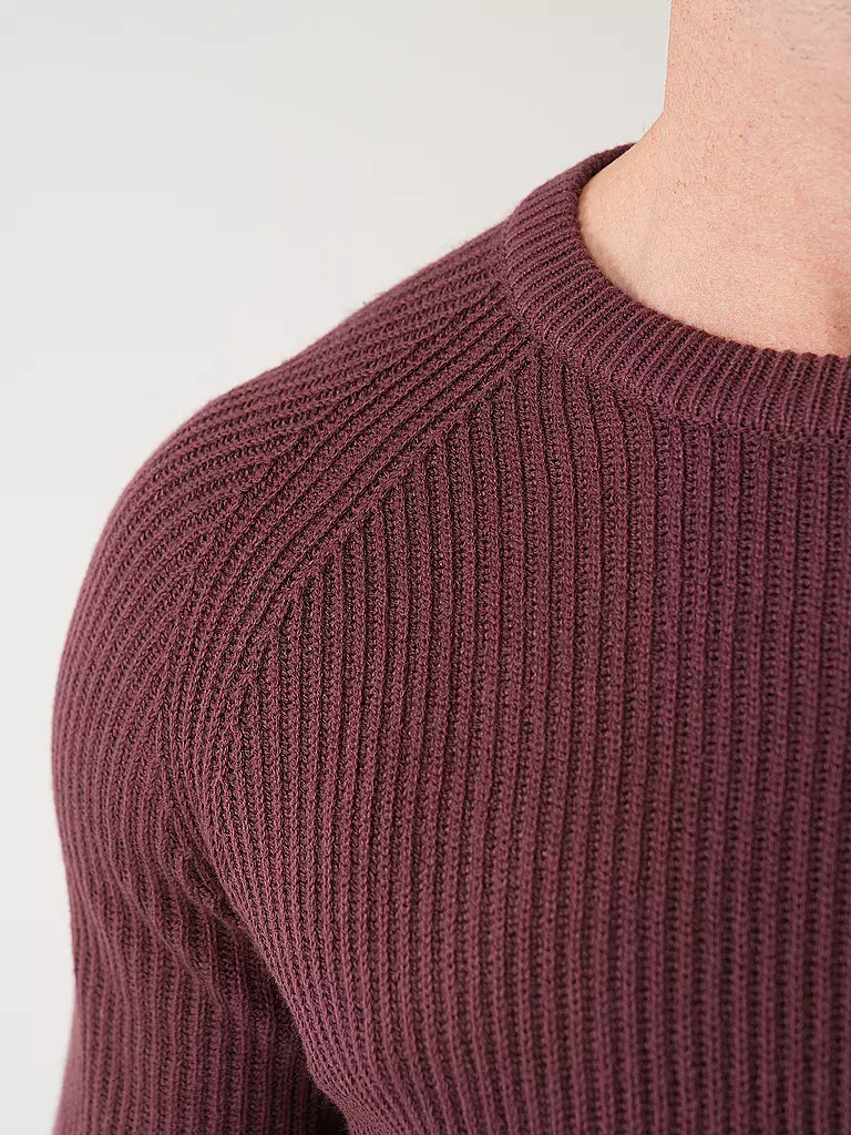 JACK & JONES Pullover JJPANNEL dunkelrot