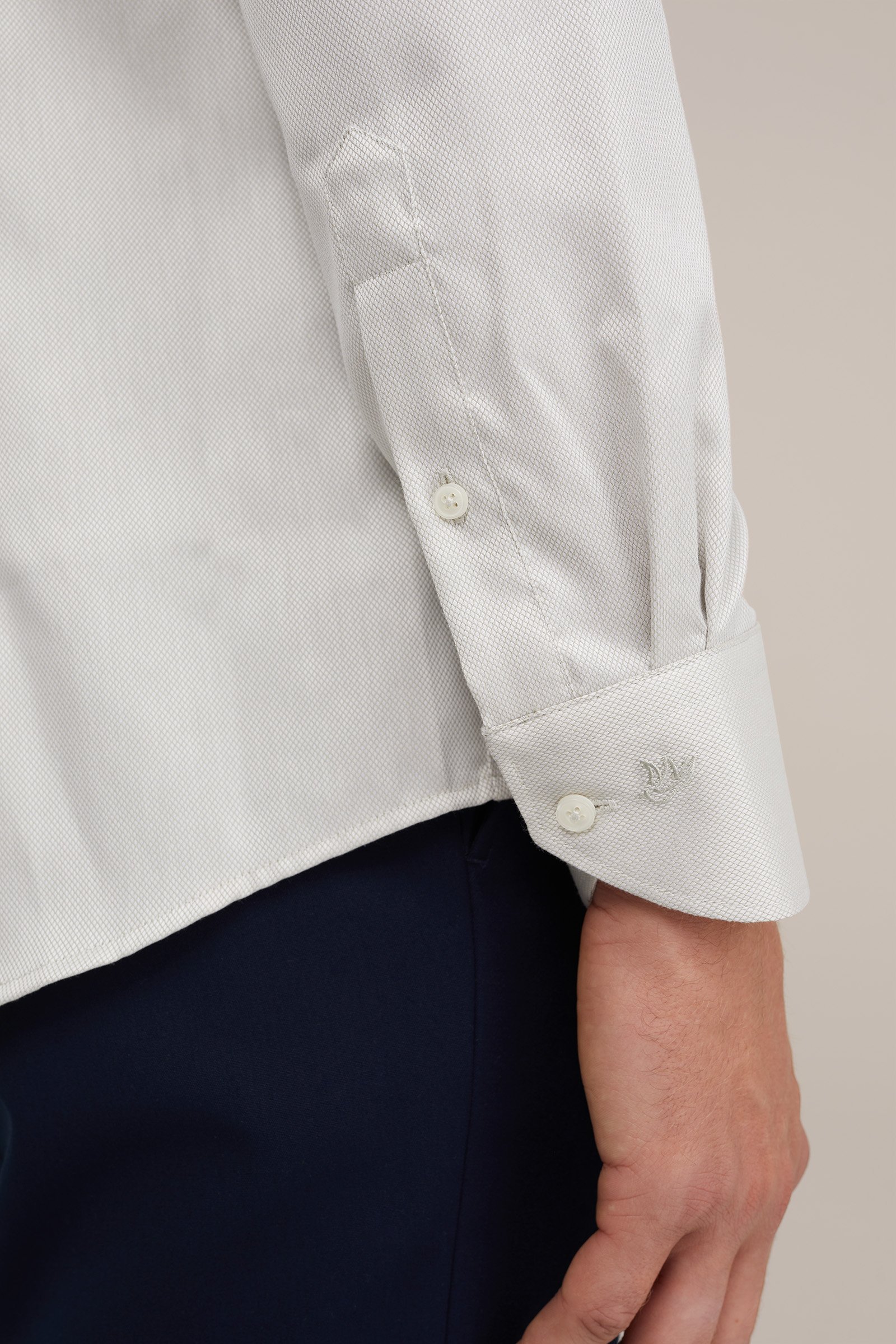 slim fit overhemd met structuur WE Fashion Lichtgroen