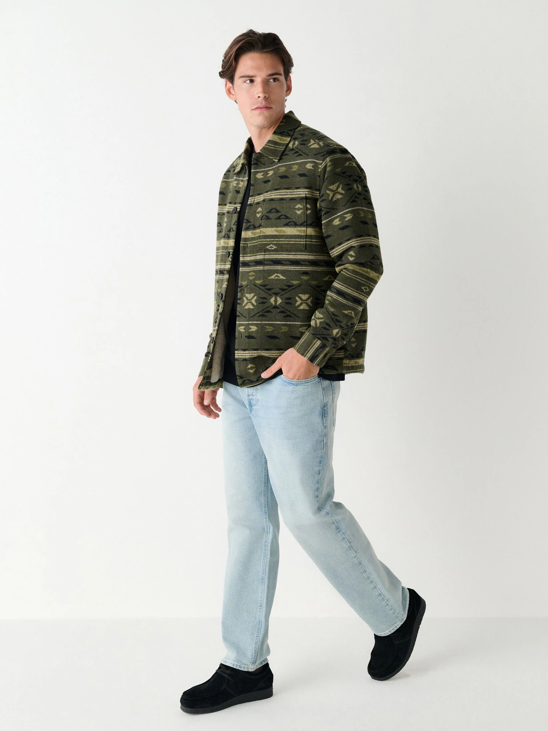 Groen - Navajo Style Borg Lined Shacket