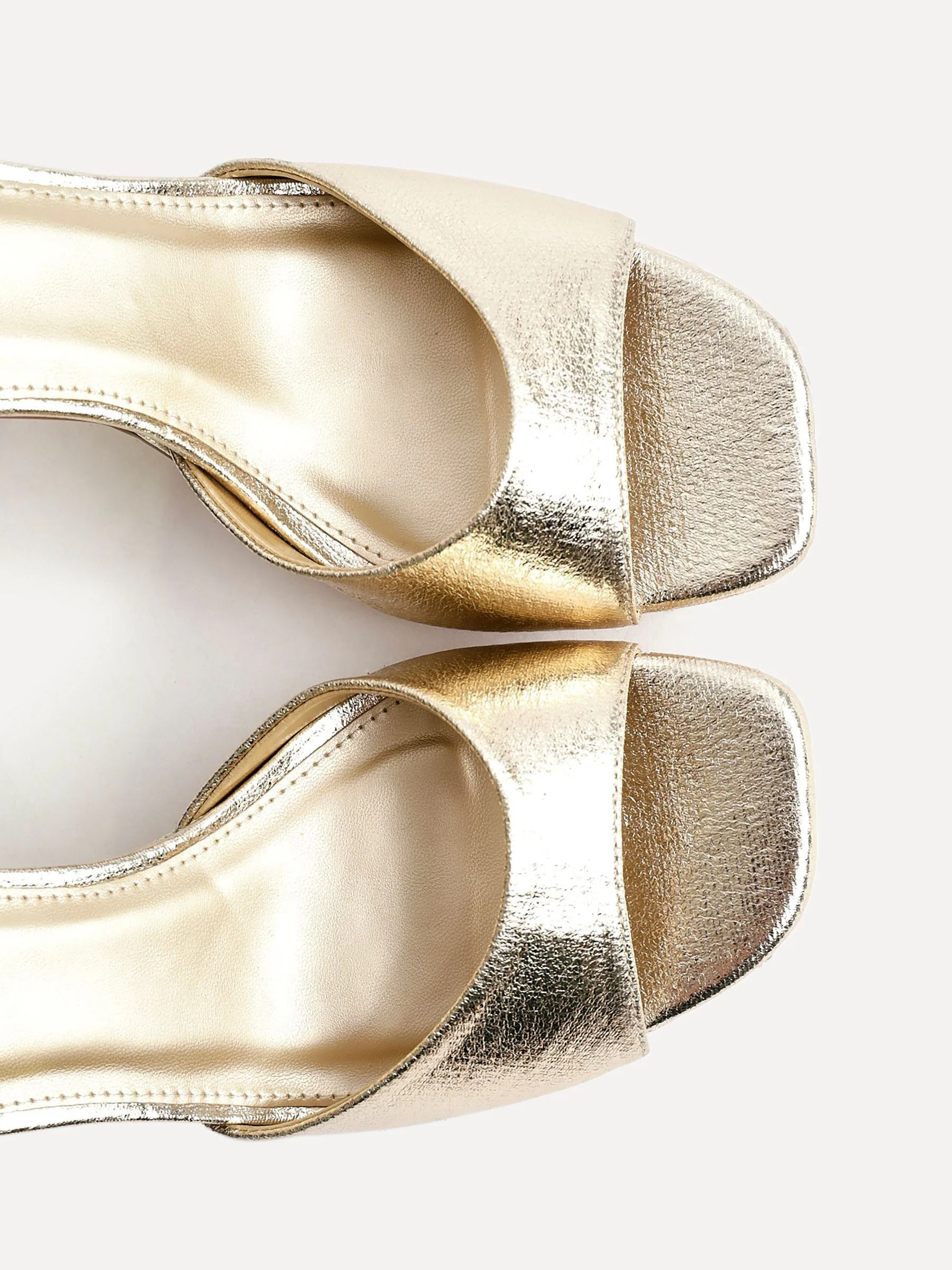 Goud - Linzi Diva Platform Block Heels