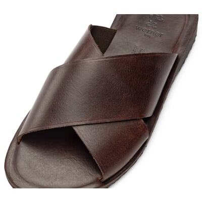 Herren-Lederpantolette, Dunkelbraun