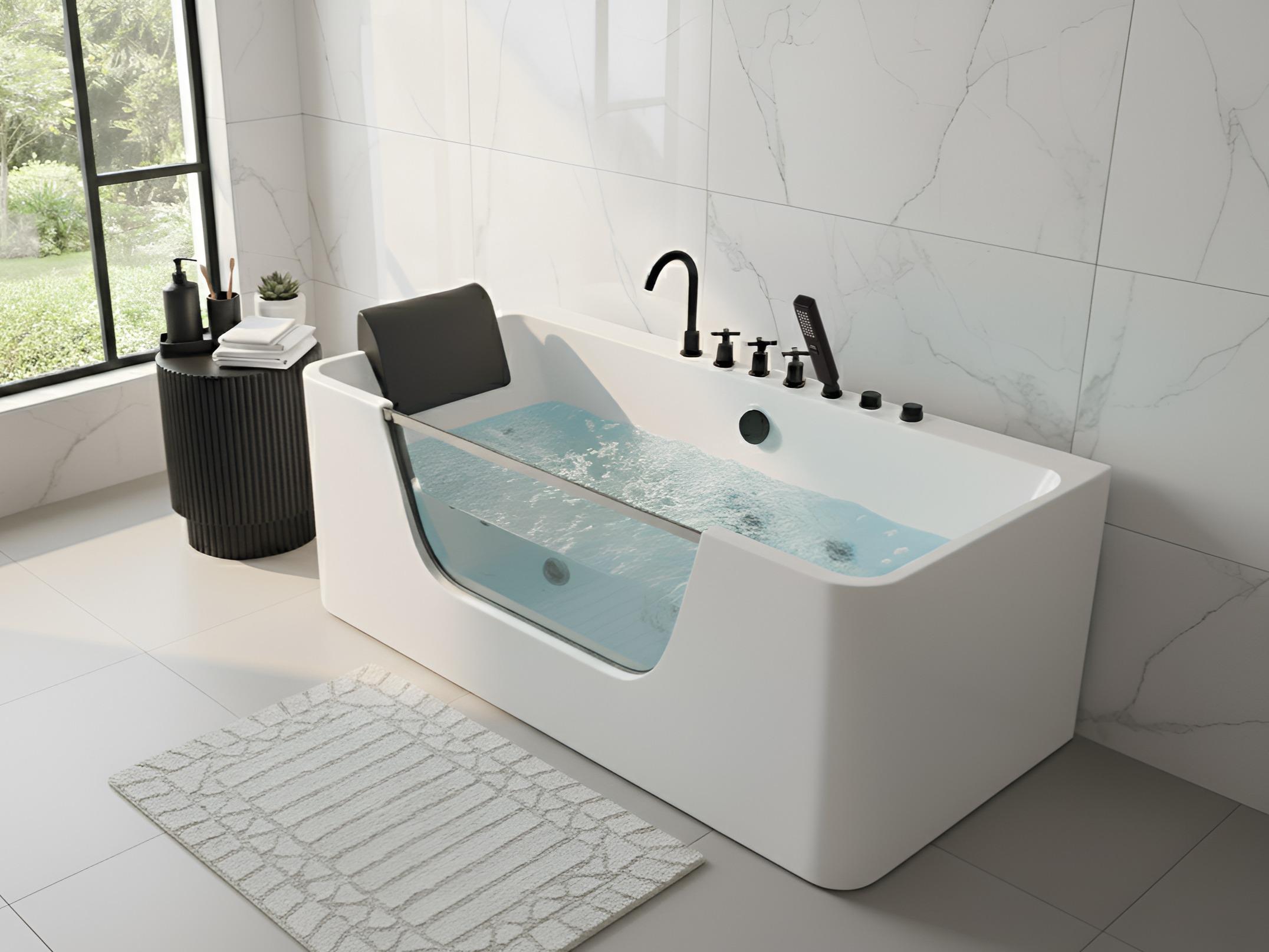 Hoek bubbelbad CAHUITA 160 x 75 cm Wit