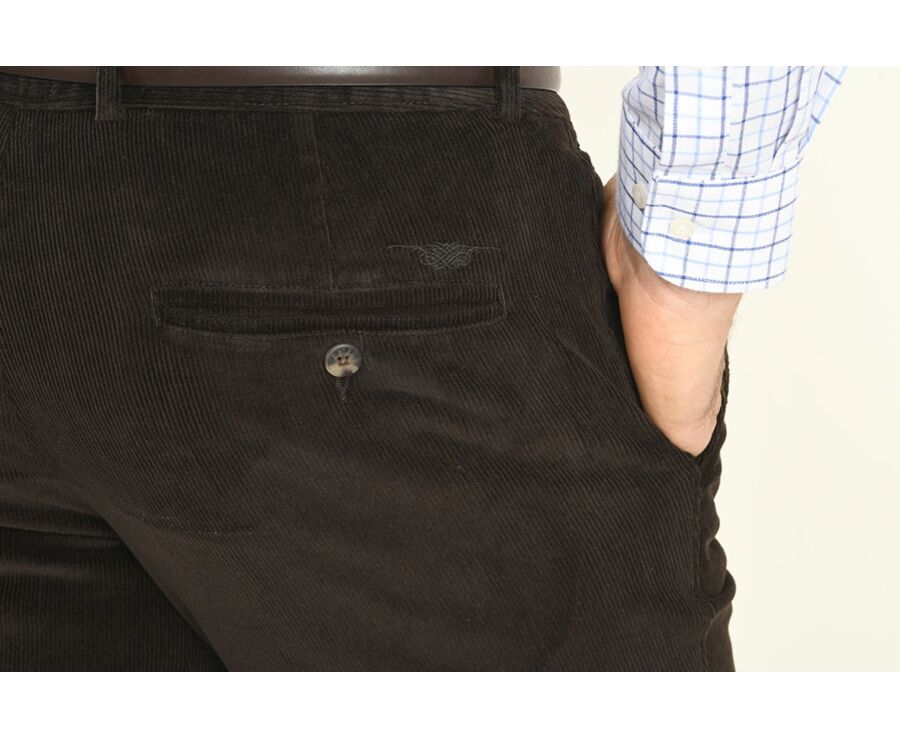 Pantalon chino velours côtelé homme Brun Foncé - NORMAN