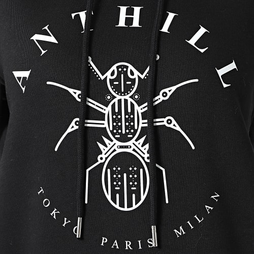 Robe Capuche Sweat Femme Logo Noir