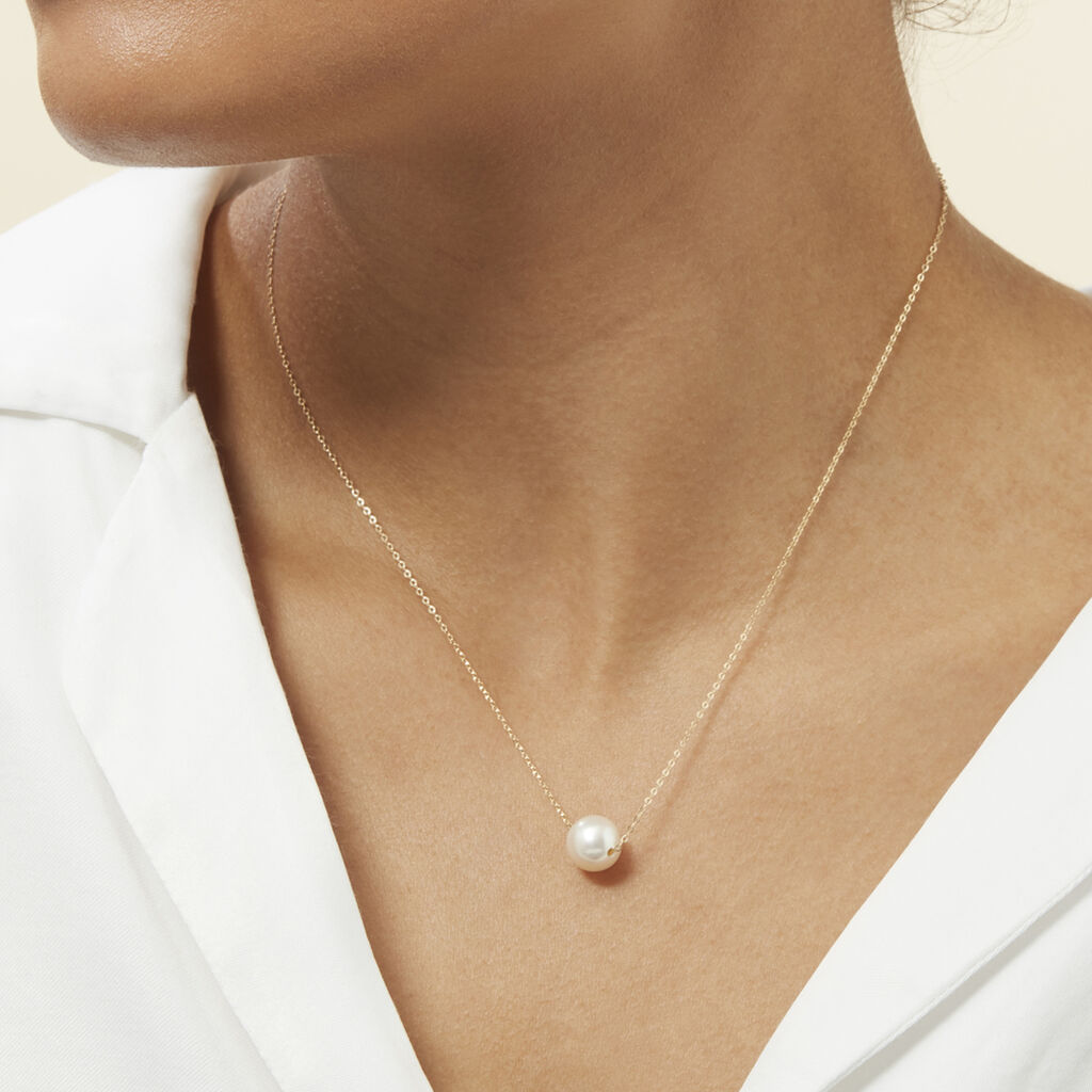 Collier Sissy Or Jaune Perle De Culture