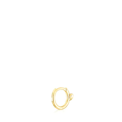 Brinco de argola em formato de coração, 1/2, em ouro e diamantes, para o Dia dos Namorados.