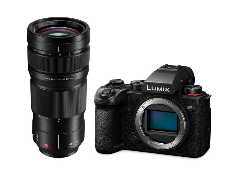Panasonic Fotokamera LUMIX S5 Mark II   S-E70200E Kit Spiegellose Vollformatkamera mit Phasen-Hybrid-Autofokus und Aktive Bildstabilisierung mit Telezoom-Objektiv
