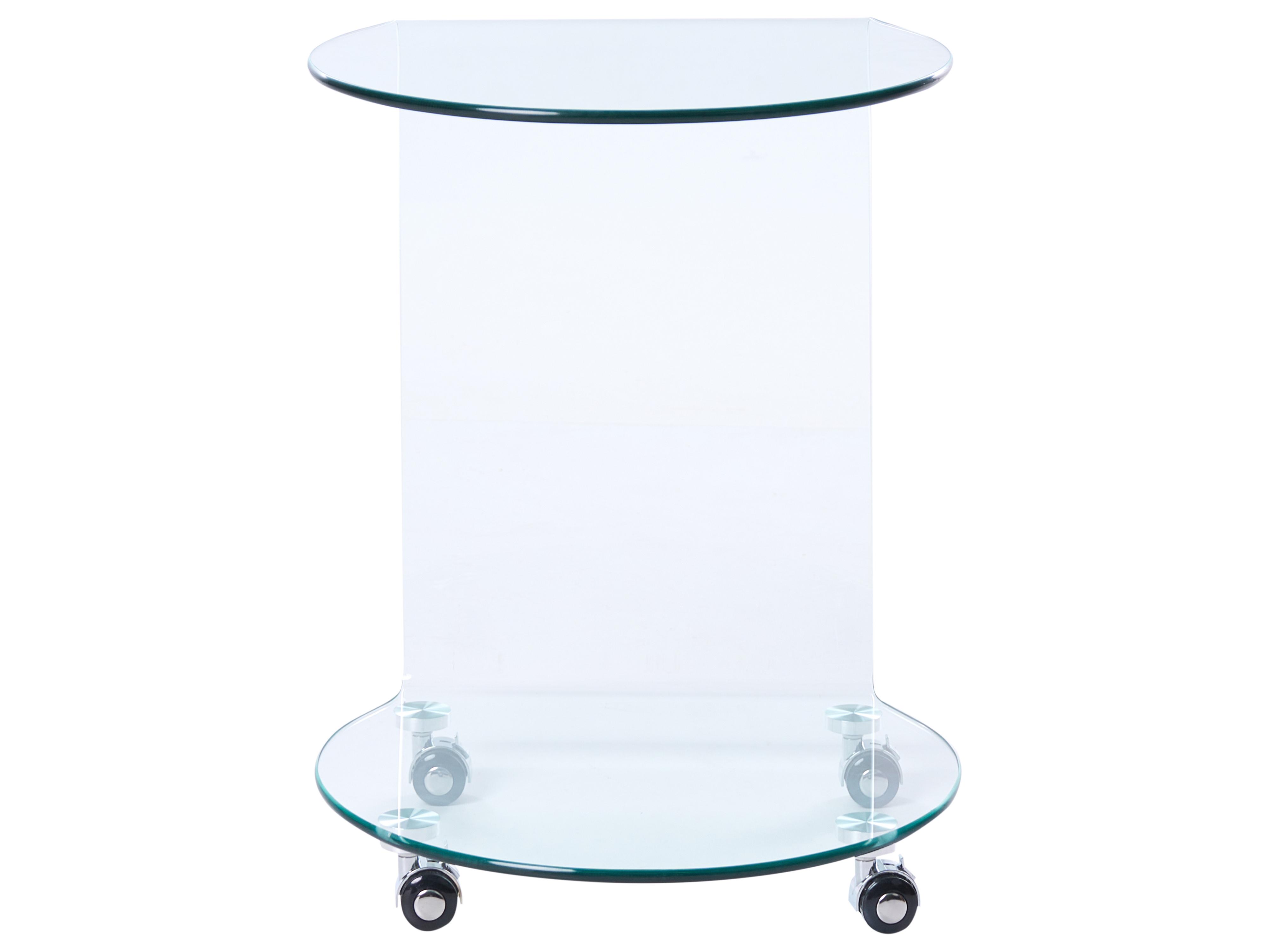 Bijzettafel MINTO Veiligheidsglas Transparant met wielen