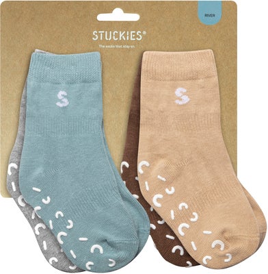 STUCKIES Sokker Anti-slip 4-Pakk, River
