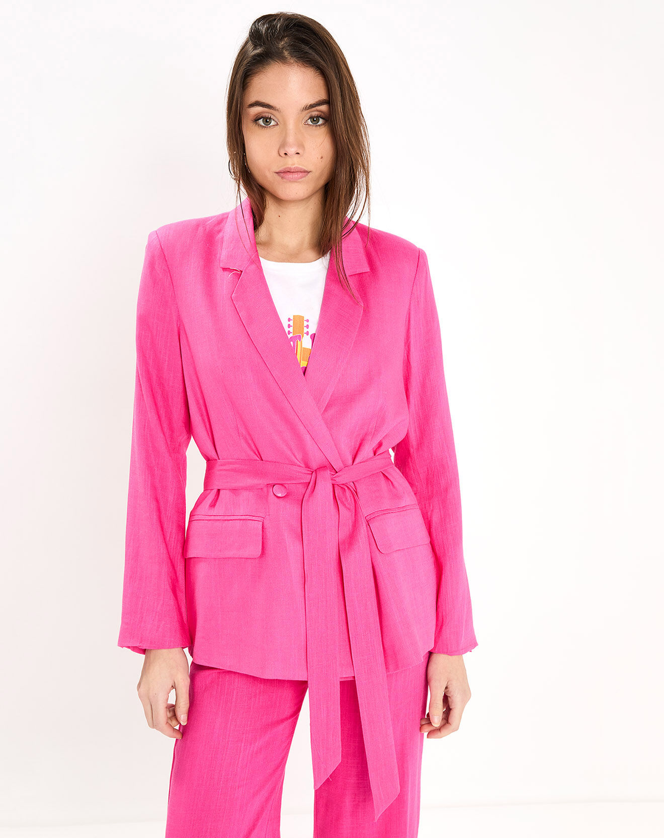 La Petite Etoile Veste en Lin mélangé Aileen fushia