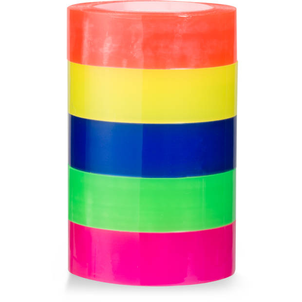 Blokker gekleurd plakband 5 stuks