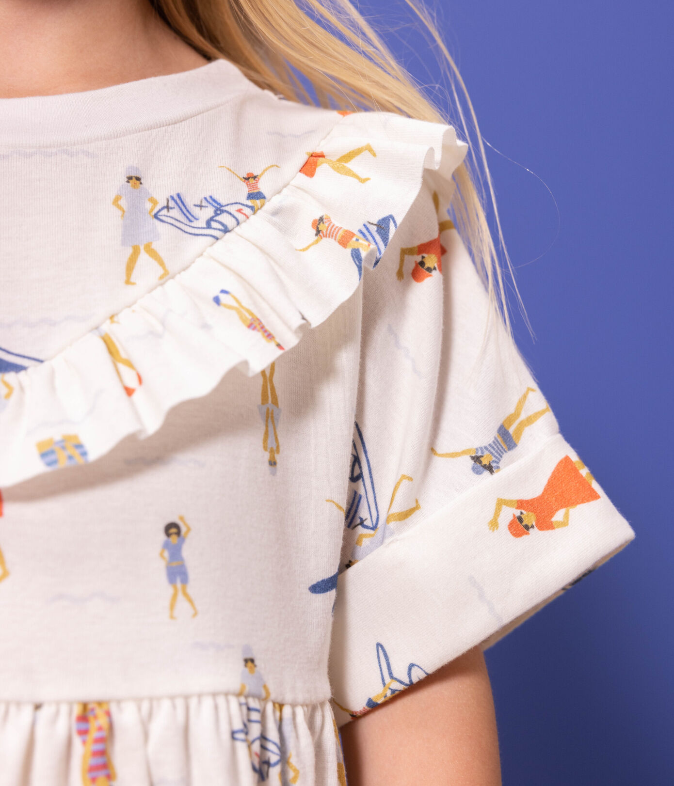 Robe manches courtes en coton enfant fille