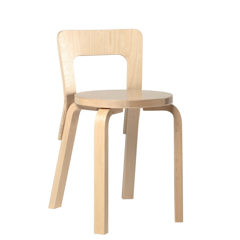 Artek 65 stoel berkenfineer, naturel onderstel