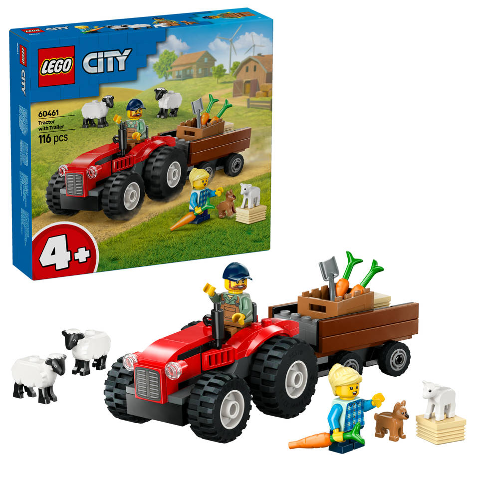 LEGO City rode tractor met aanhanger met schapen 60461