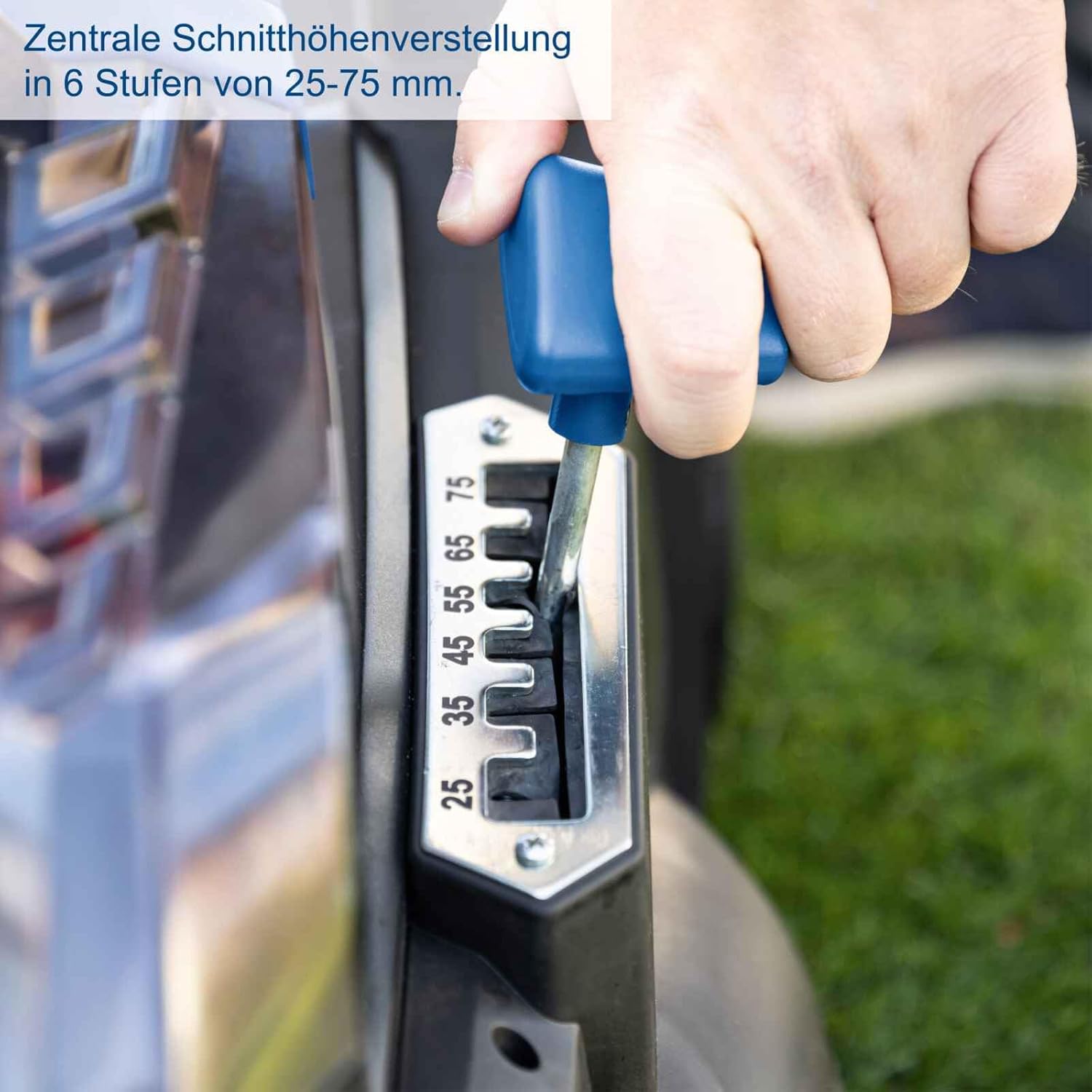 Scheppach Akku-Rasenmäher BC-MP430-X 20V Brushless Akkumäher | 43cm Schnittbreite | für 600-700 m2 | Schnitthöhenverstellung von 25–75mm | 50L Korb | 20V-IXES-Serie | mit 2x 4Ah Akku & Doppelladegerät
