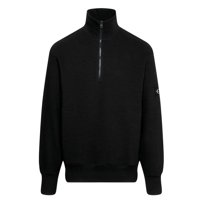 Calvin Klein Badge Waffle Half Zip Sweater Heren