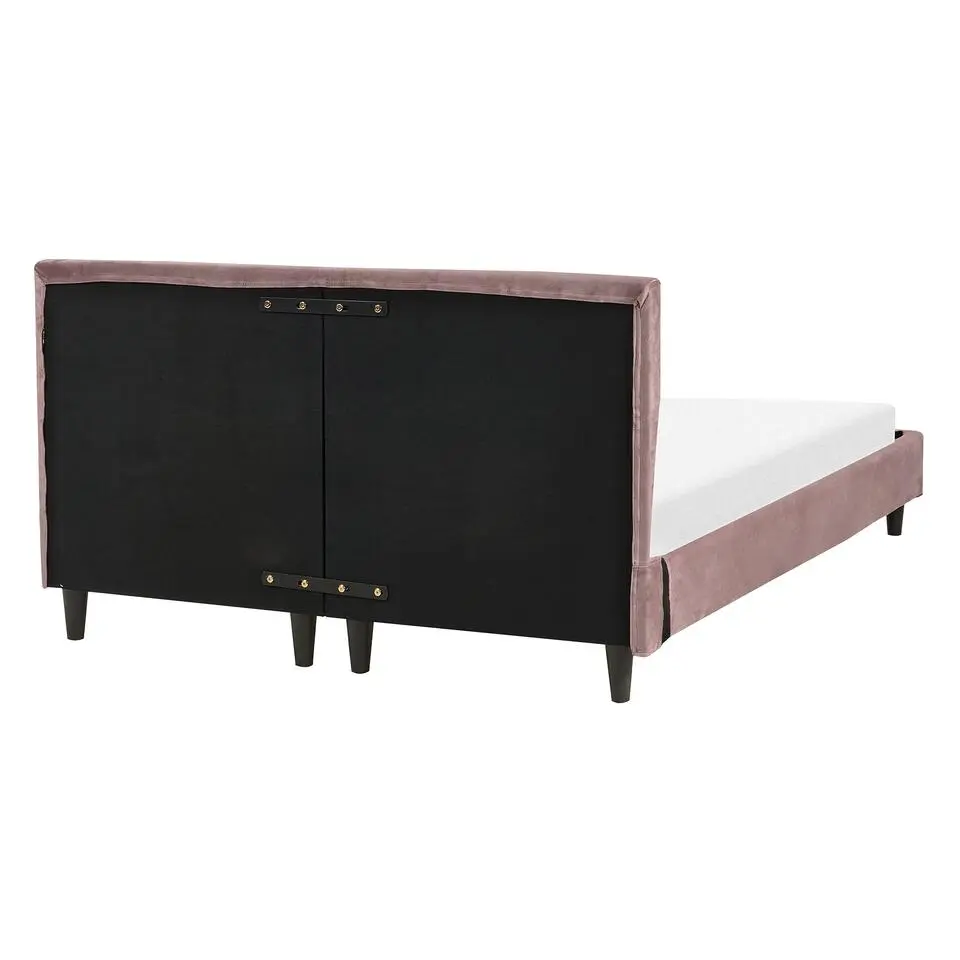 FITOU - Tweepersoonsbed - Roze - 140 x 200 cm - Fluweel