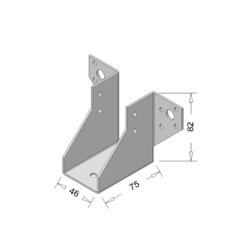Raveeldrager Verzinkt Zwaar 46x82 mm