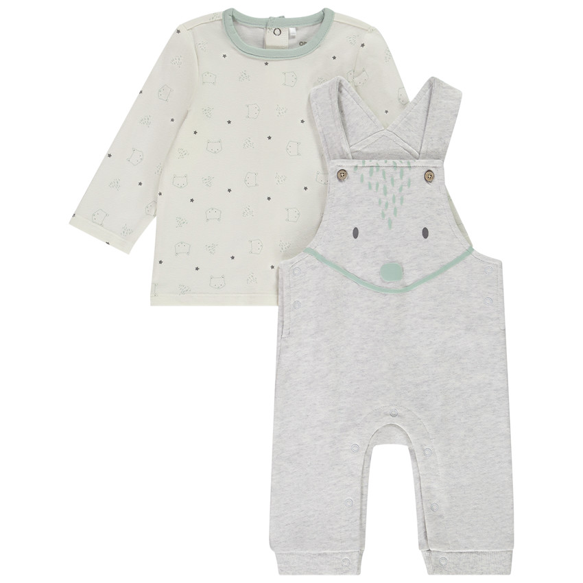 Ensemble 2 pièces avec salopette pour bébé
