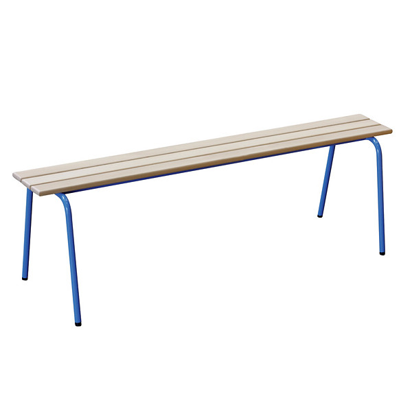 Banc scolaire sans dossier 160 cm pieds bleus
