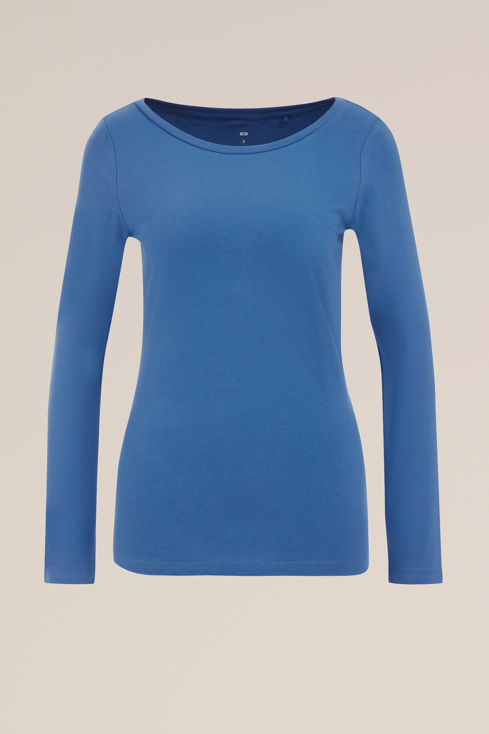 T-shirt van katoenmix WE Fashion Felblauw