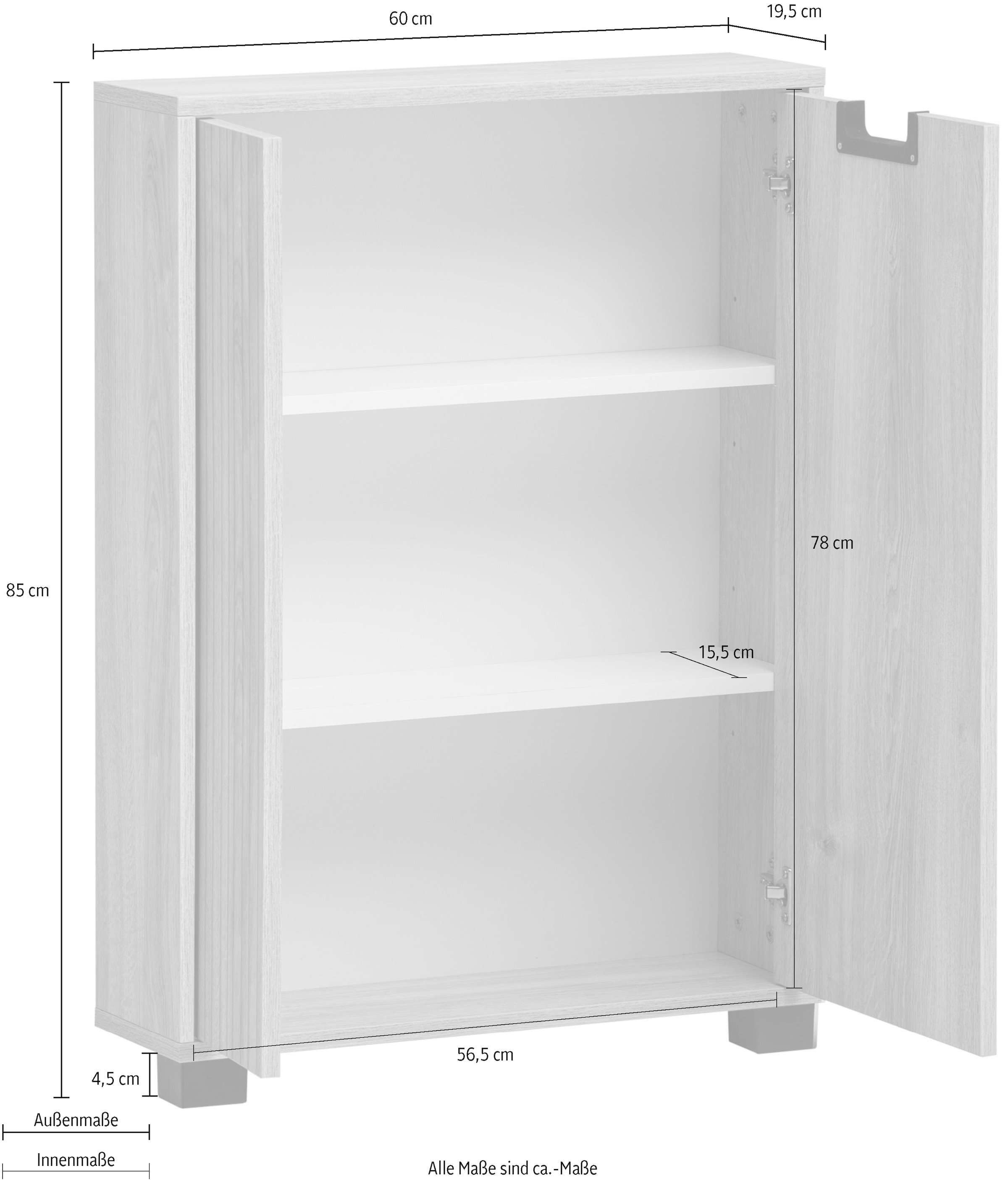 Schildmeyer Stauraumschrank »Emmik, Breite 60 cm, platzsparend, verstellbare Einlegeböden« Made in Germany