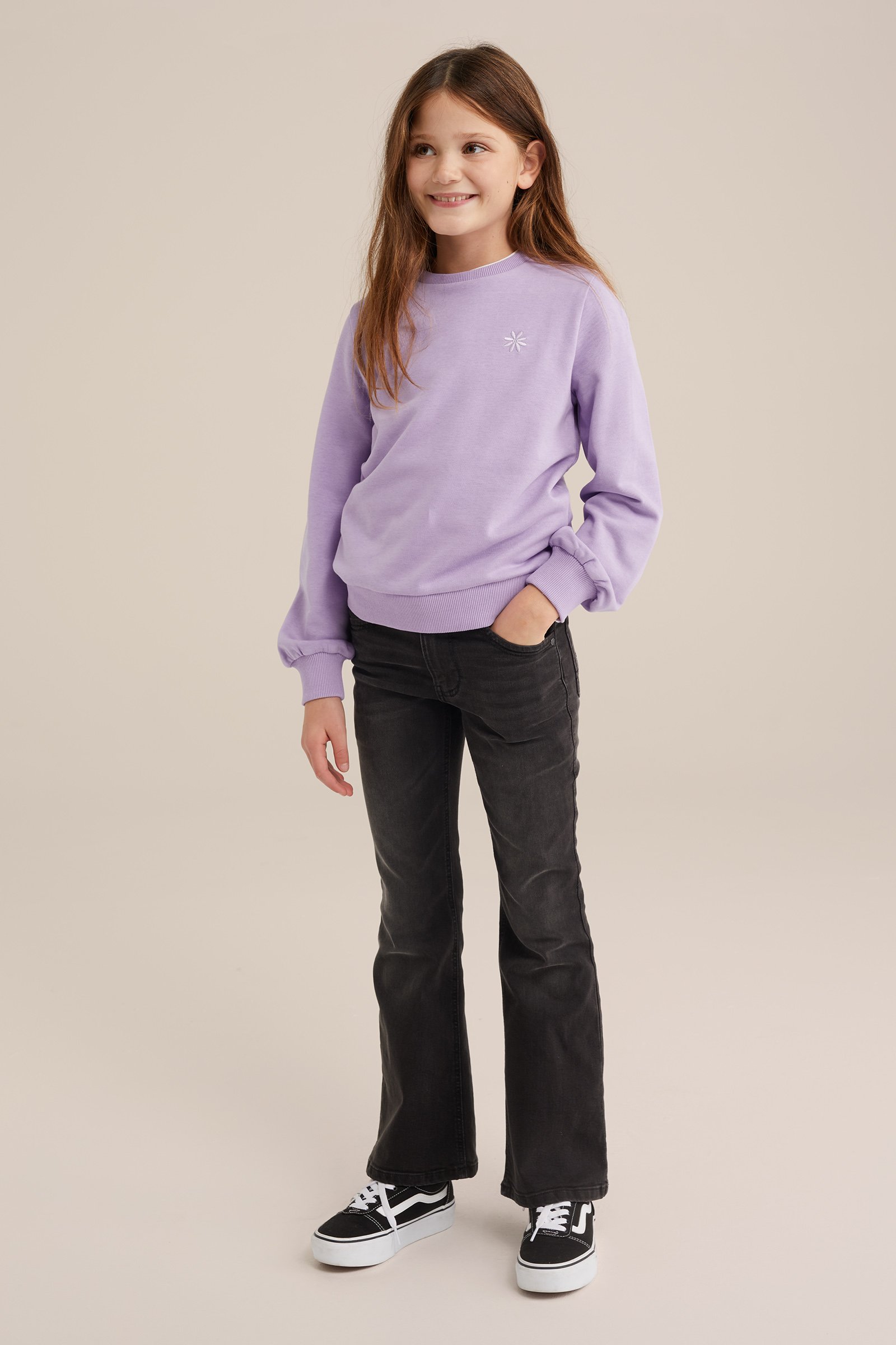 Meisjes sweater met embroidery WE Fashion Lila