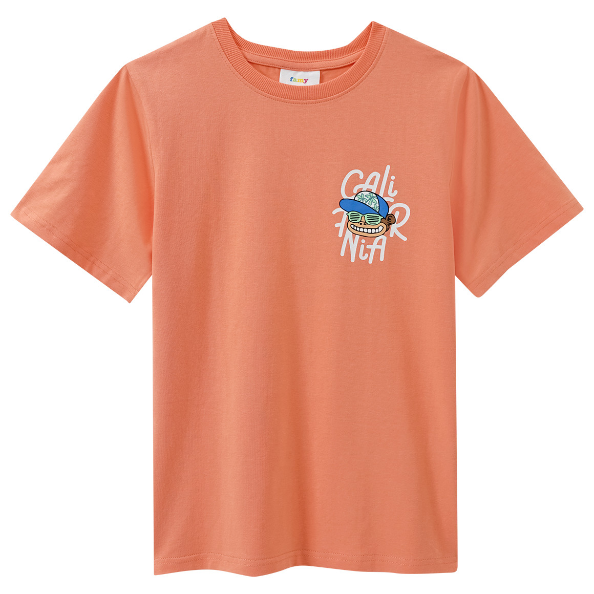 Famy 3 Jungen T-Shirts in verschiedenen Dessins dunkelgrün / hellgrün / orange