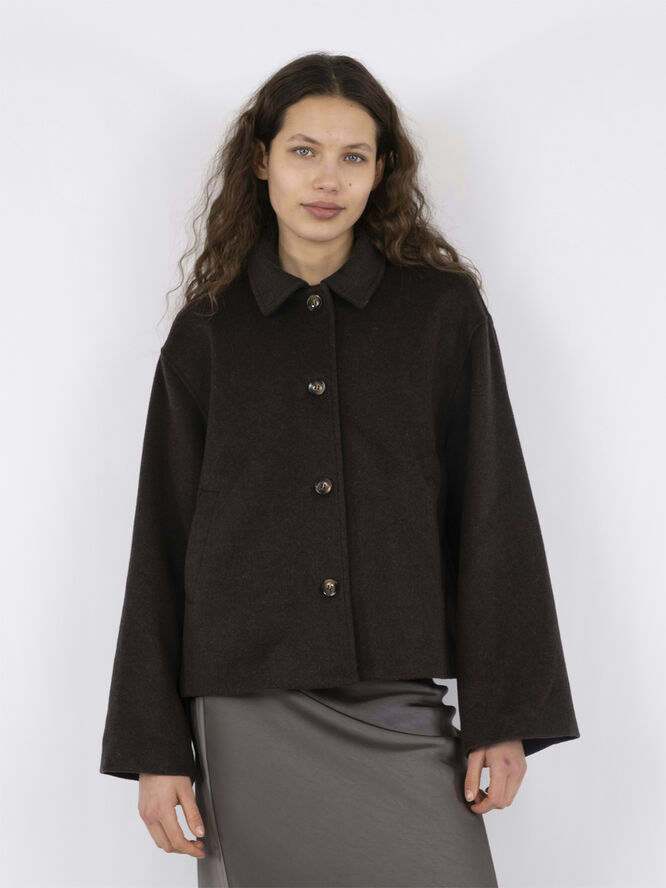 Neo Noir Hamra Wool Jacket Chocolate brown