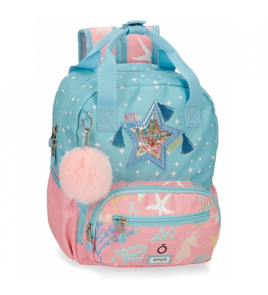 Enso Mochila pequea Enso Keep The Oceans Clean azul, rosa