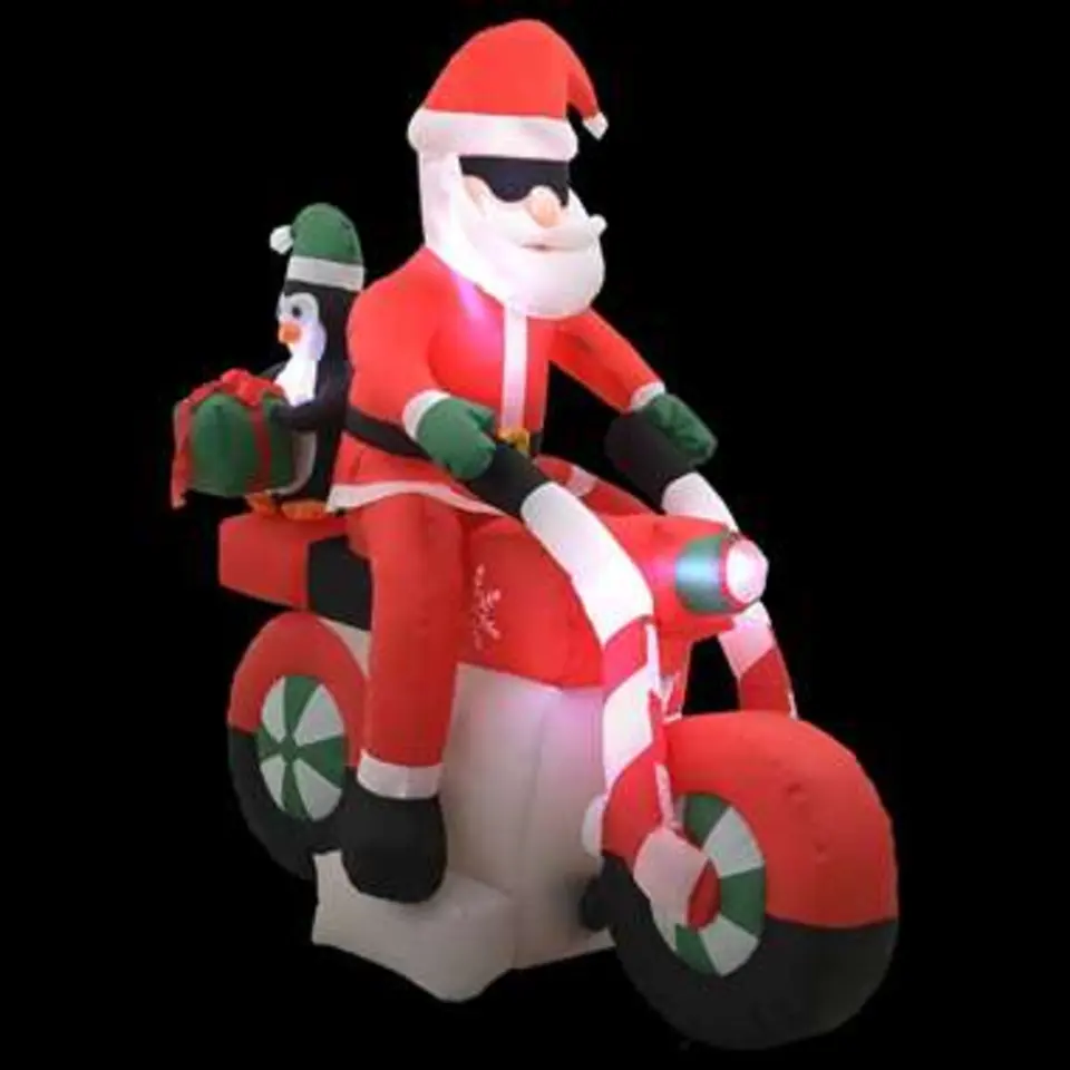 vidaXL - Opblaasbare Kerstman Op Motorfiets