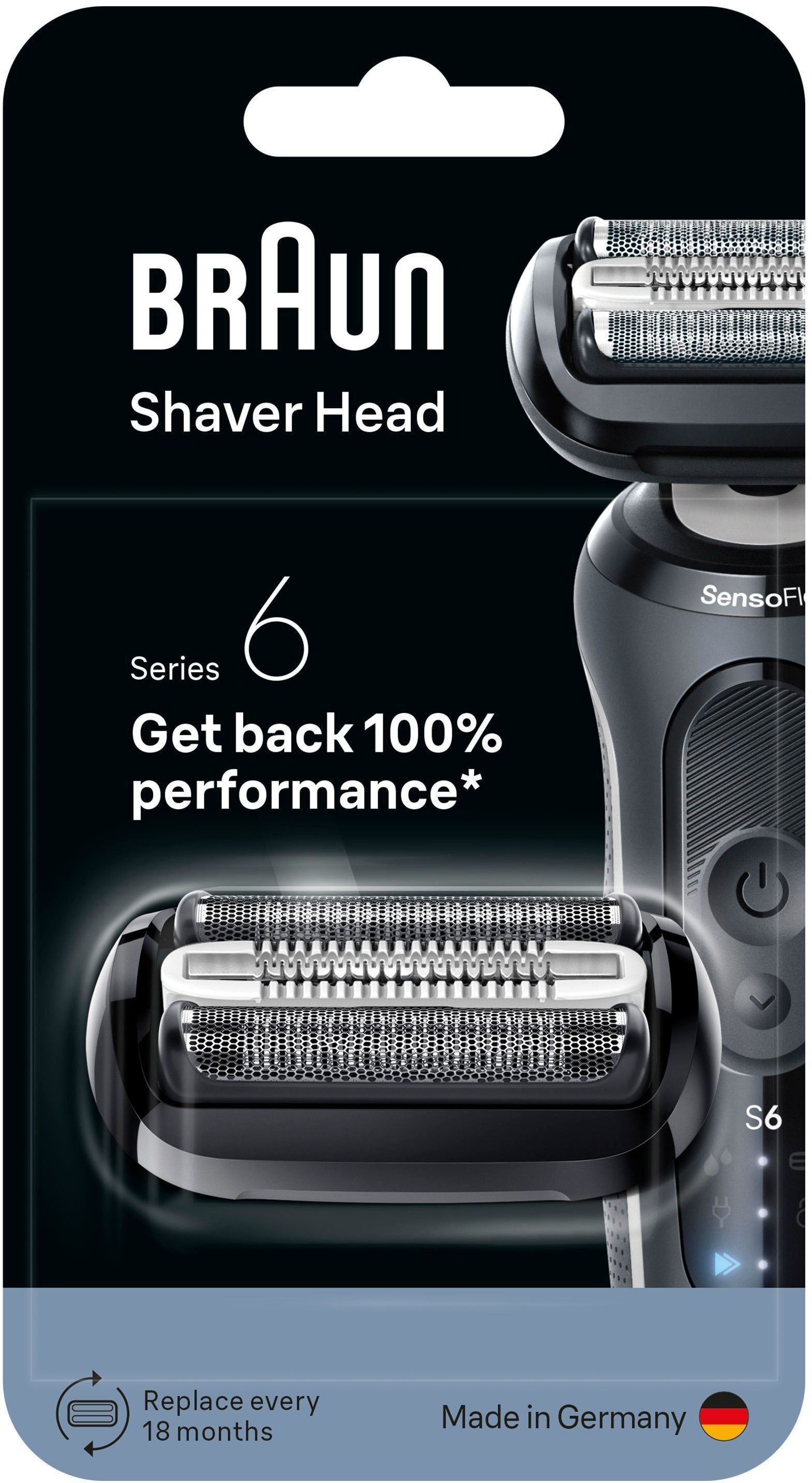 Braun Ersatzscherkopf »Series 6 64B« Kompatibel mit Braun Series 6 Rasierern der Generation 60, 61 und 62